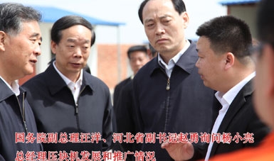 國務汪副總理詢問leyu楊小亮總經理壓塊機發展和推廣情況